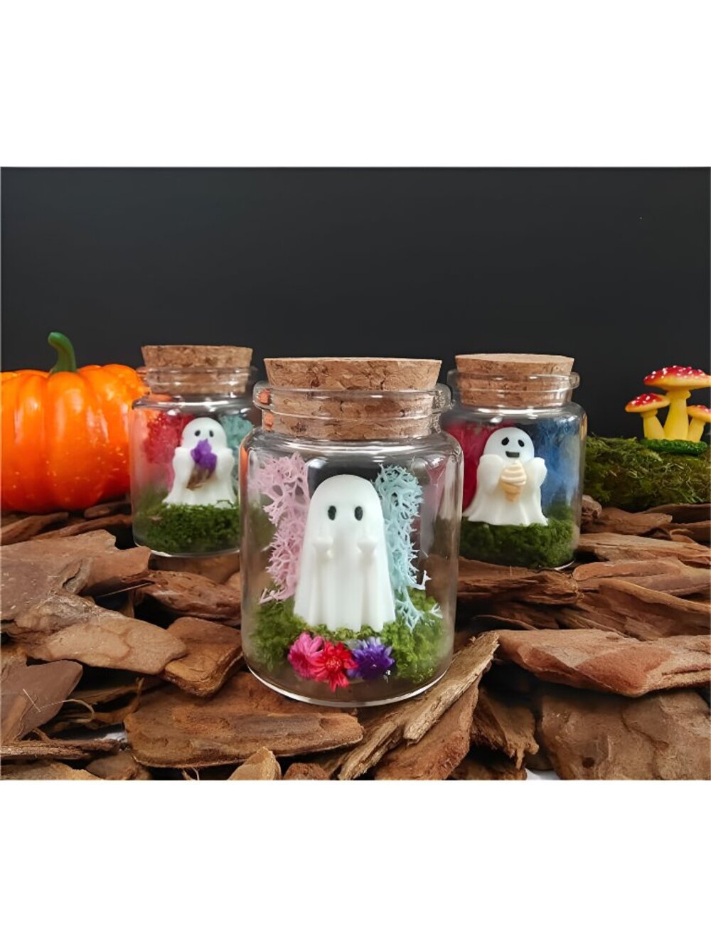 Halloween Decor Indoor, Halloween Gift,Ghost in a Jar, Glows in the Dark